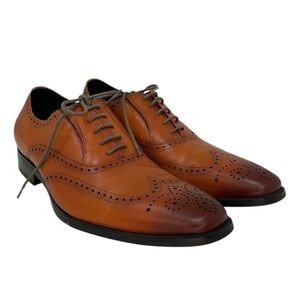 FRASOICUS Shoes Wing Tip Oxford Genuine Leather Lace Up Dress Shoe Size 11.5